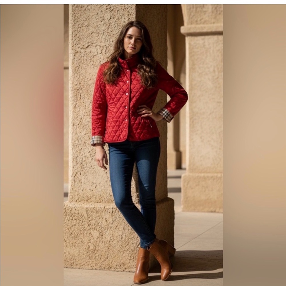 Burberry Brit Quilted Red Jacket XS - Picture 2 of 14